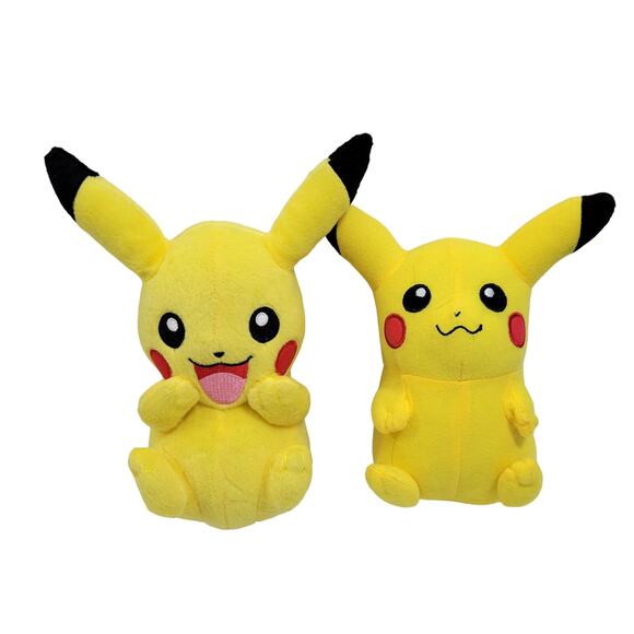 Pokemon Other - Pokemon Pikachu Lot of 2 Plush Black Tip Ears Size 9" & 7"  6224-3PL6